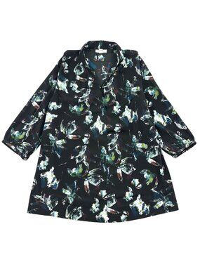 Liz Lange for Target Black & Blue Abstract Floral Maternity Tunic